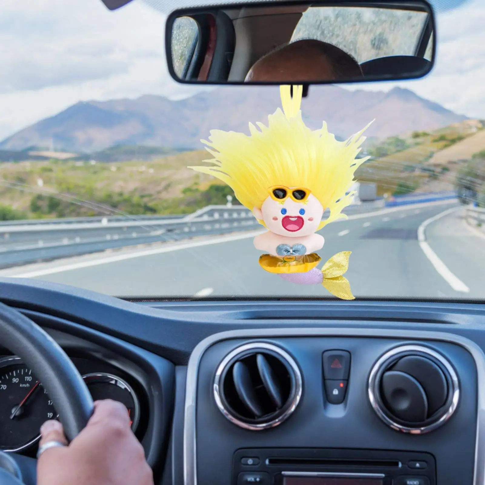 Simpatici ornamenti a forma di sirena in peluche Portachiavi a forma di cartone animato Ciondolo imbottito Novità Figure Fascino per ragazze e donne per borsa da scuola