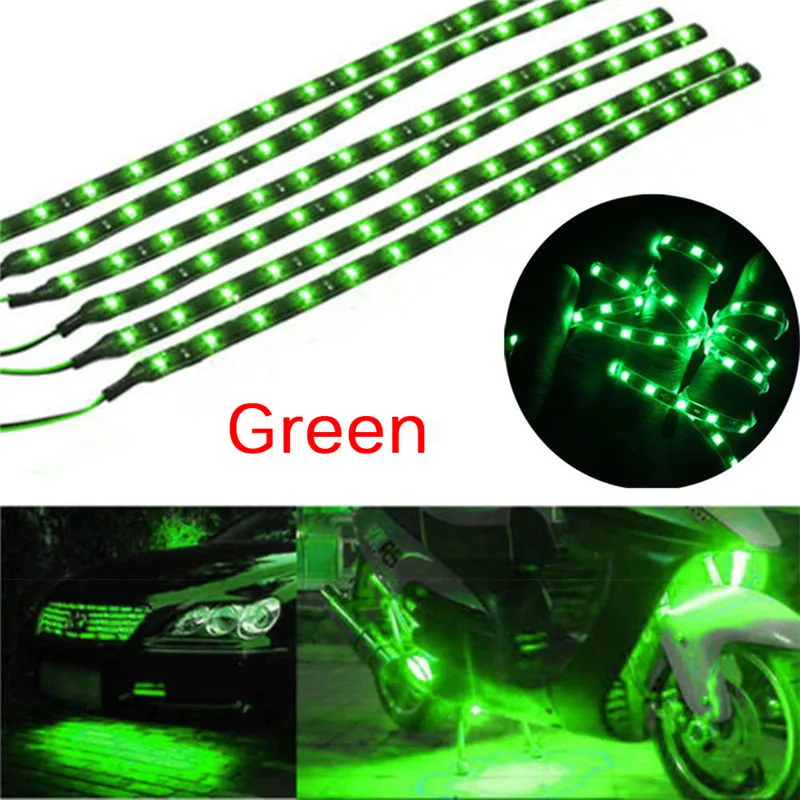 2/6PCS Waterproof DC 12V Motor LED Strip SMD Underbody Decorative strip Light For Car Motorcycle Beautiful Decorative Soft Light