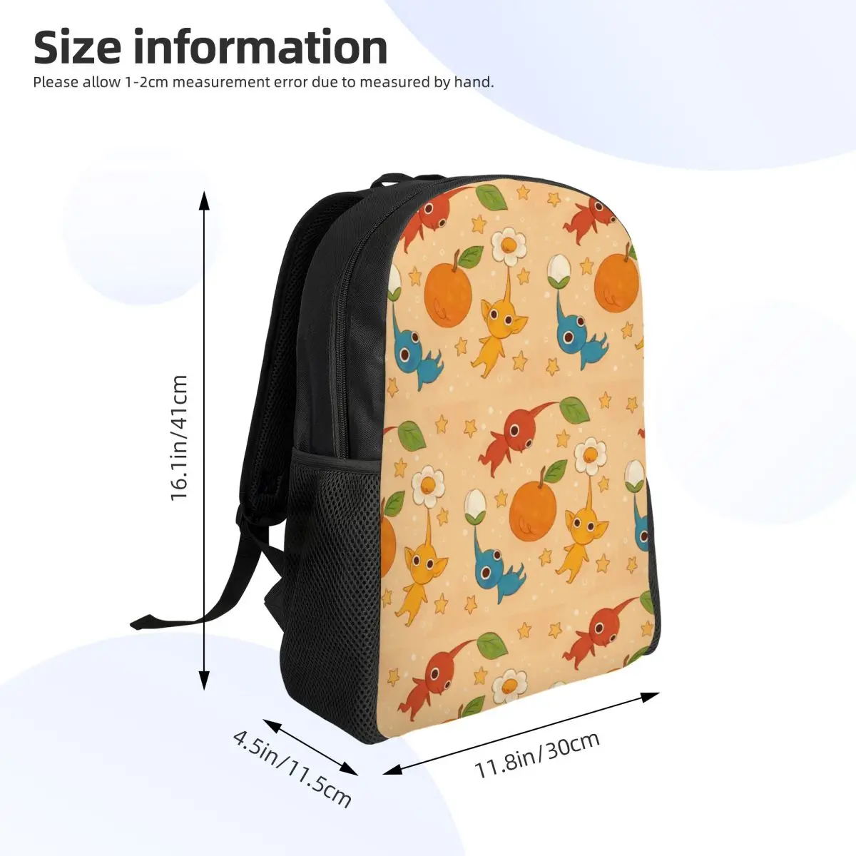 Aangepaste Pikmins Video Gaming Laptop Rugzak Dames Heren Casual boekentas voor schoolstudenten Tas