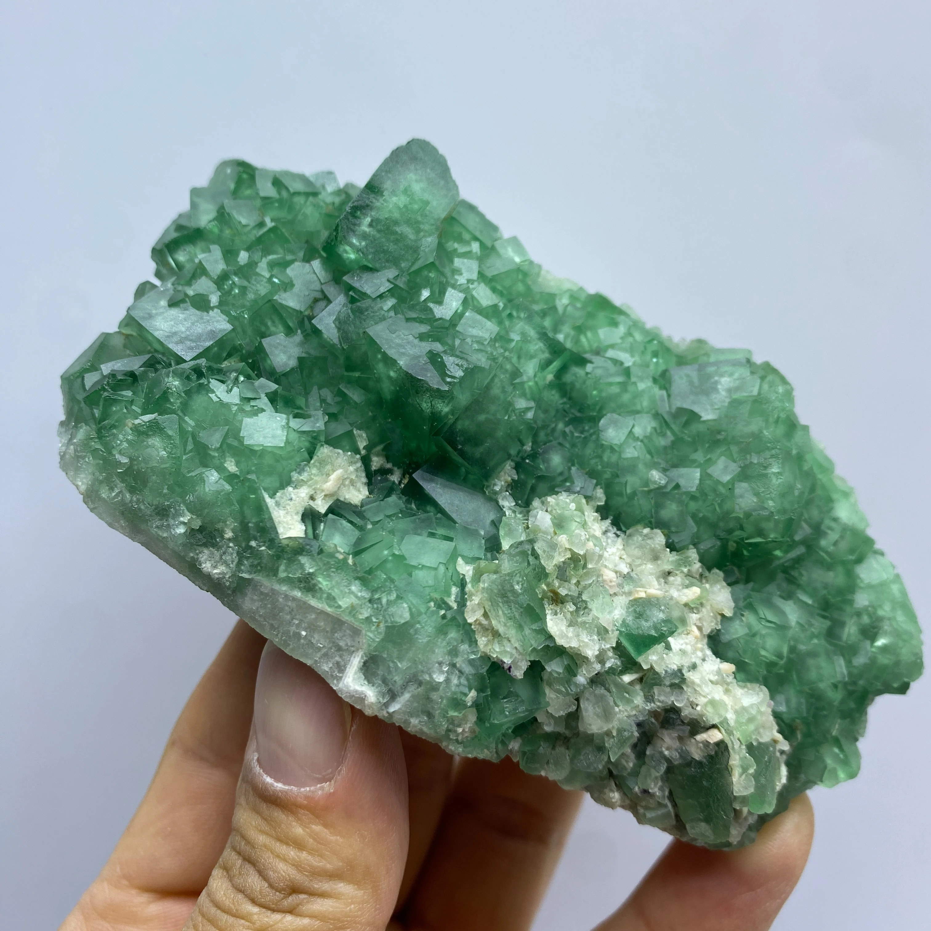 Natural Madagascar Green Fluorite Specimen Crystal for Energy Healing Home Decoration Gift Collectible Teaching Crystal