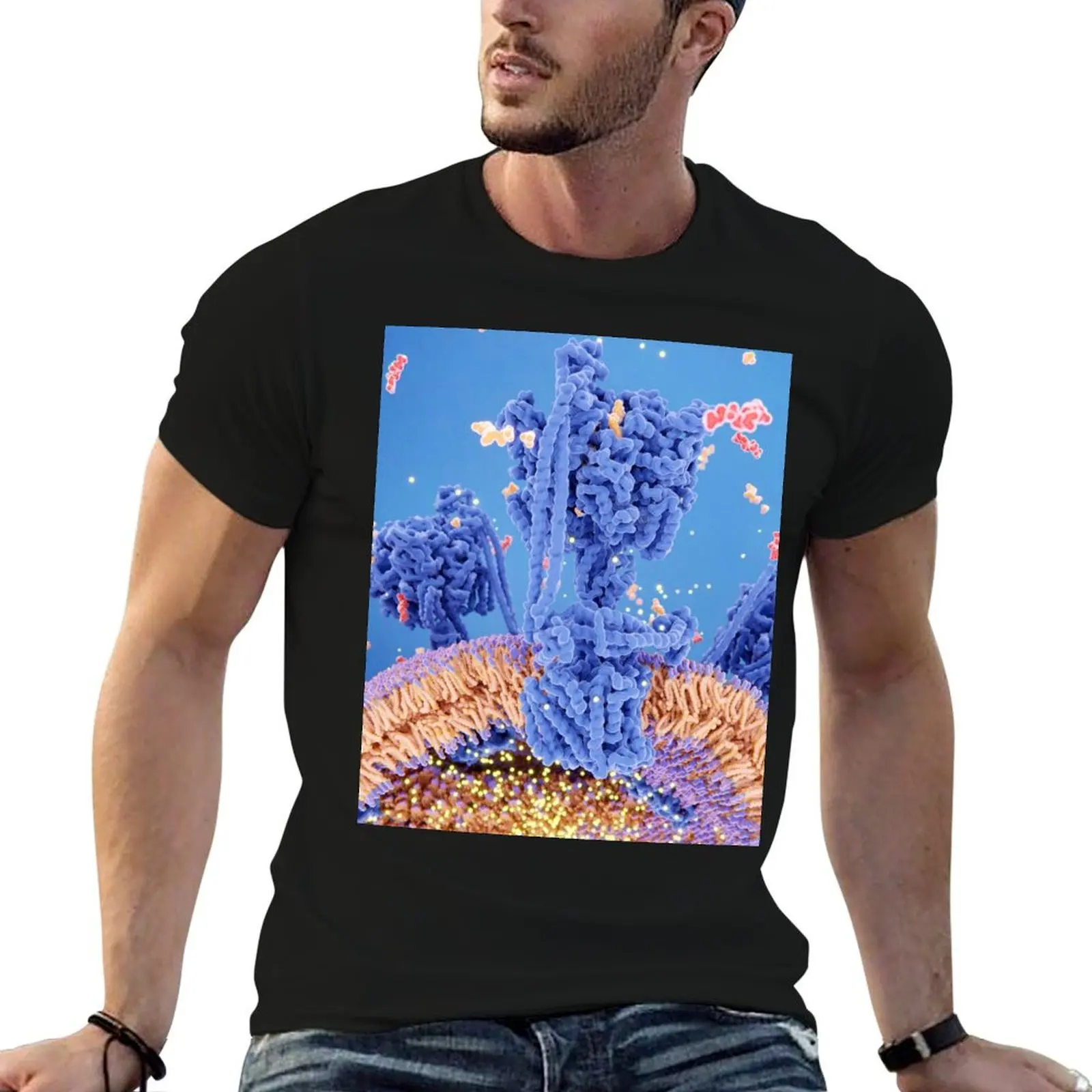

ATP synthase creating ATP, 3D Medical Biology illustration, Mitochondrion T-Shirt man tshirt T-Shirt