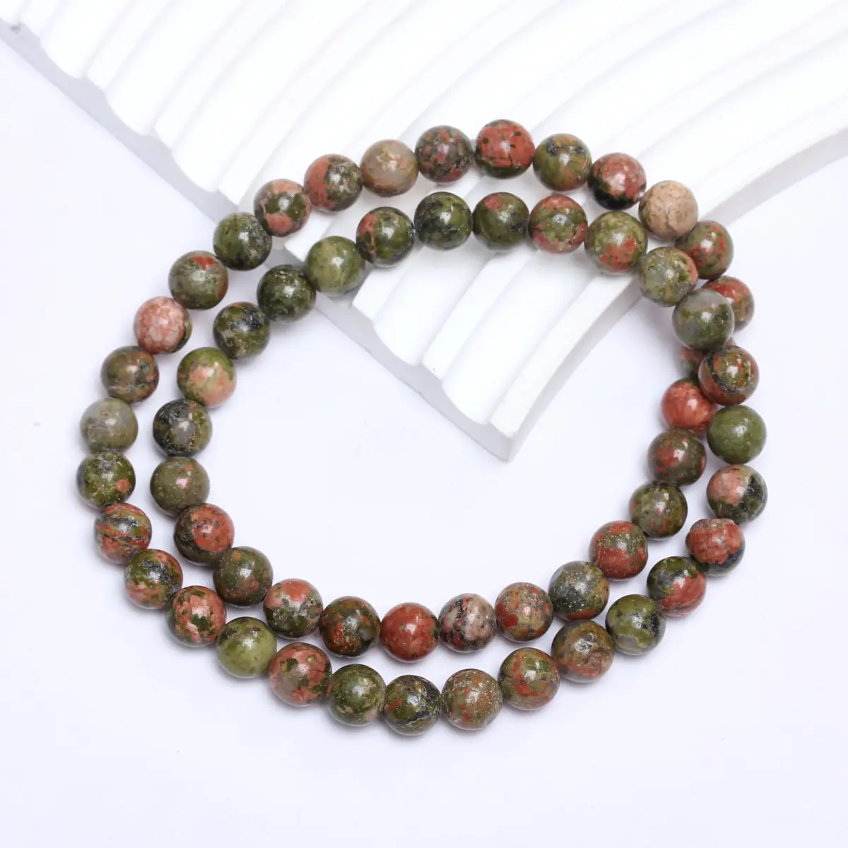 4 6 8 10 12mm Natural Unakite Stone Spacer Loose Beads Jewelry Making For Necklace Bracelet Round DIY Wholesale