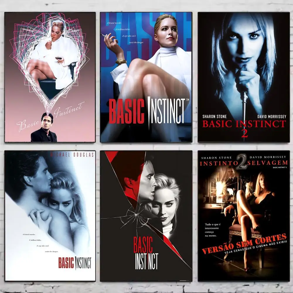 Moive B-Basic Instinct Poster HD Waterproof Self-Adhesive Wall Sticker For Room Decor, Premium Print Gift