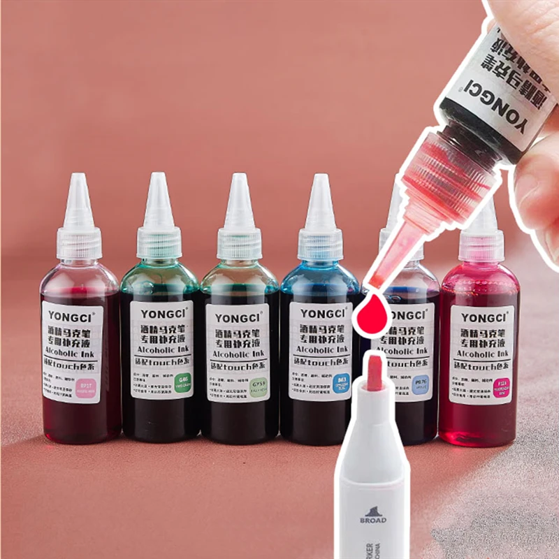 20ml Marker Pen Replenishment Liquid 168 Color Ink Art Students Special General Ink Sac Alcohol Type Oily Filling Liquid manga