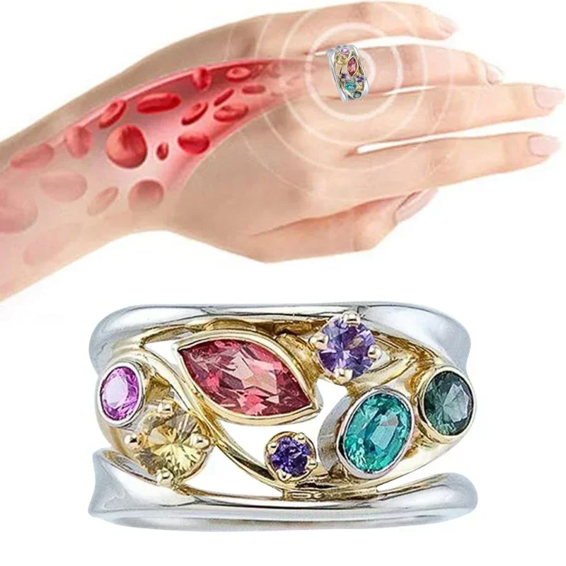Women Magnetic Therapy Ring Torina Crystal Quartz Ionix       for Weight Loss Lymph Drainage