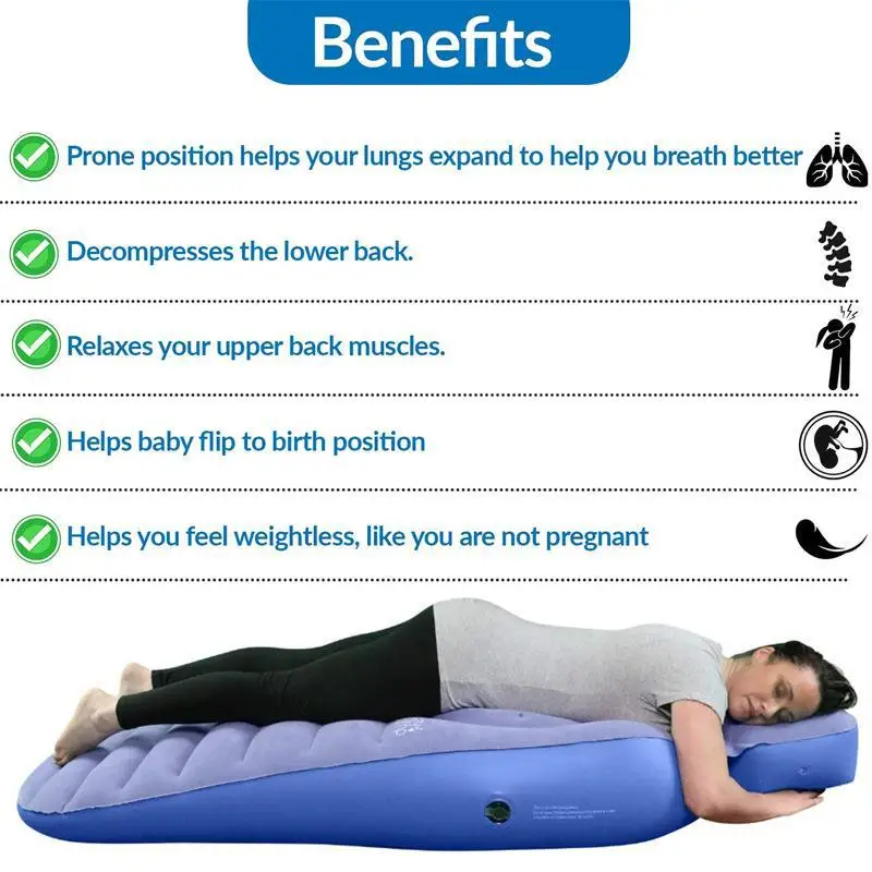 Yoga Mat for Pregnant Women, Flocking Air Mattress with Hole for Pregnant Mommy, Massage Relax,Home Sports Gym, Pilates Pad