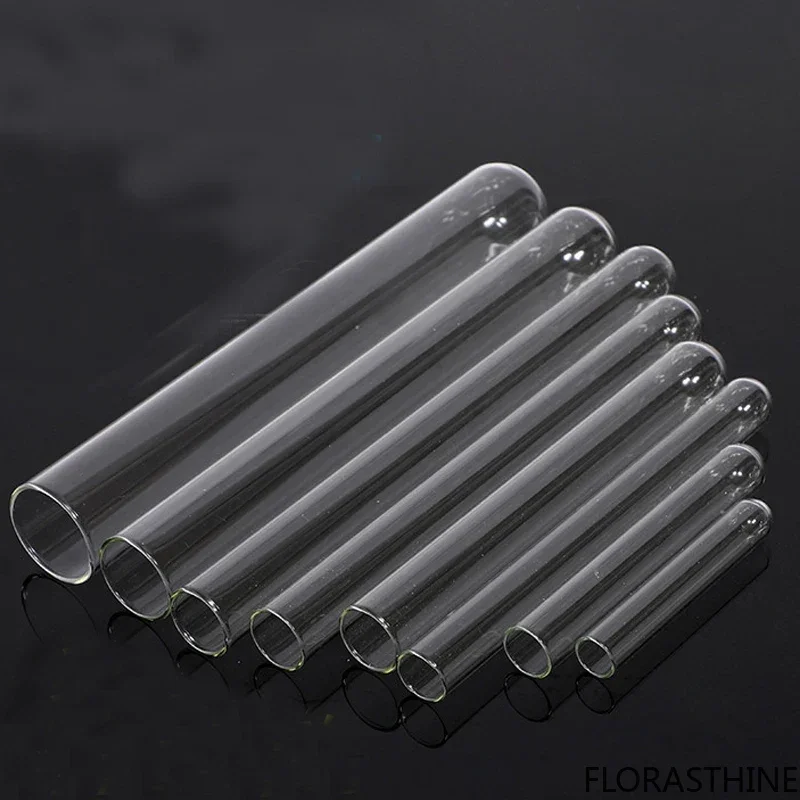 50 Pieces /Lot 10*75mm Round Bottom Glass Tube Test Thickened Transparent Laboratory Glass Tube