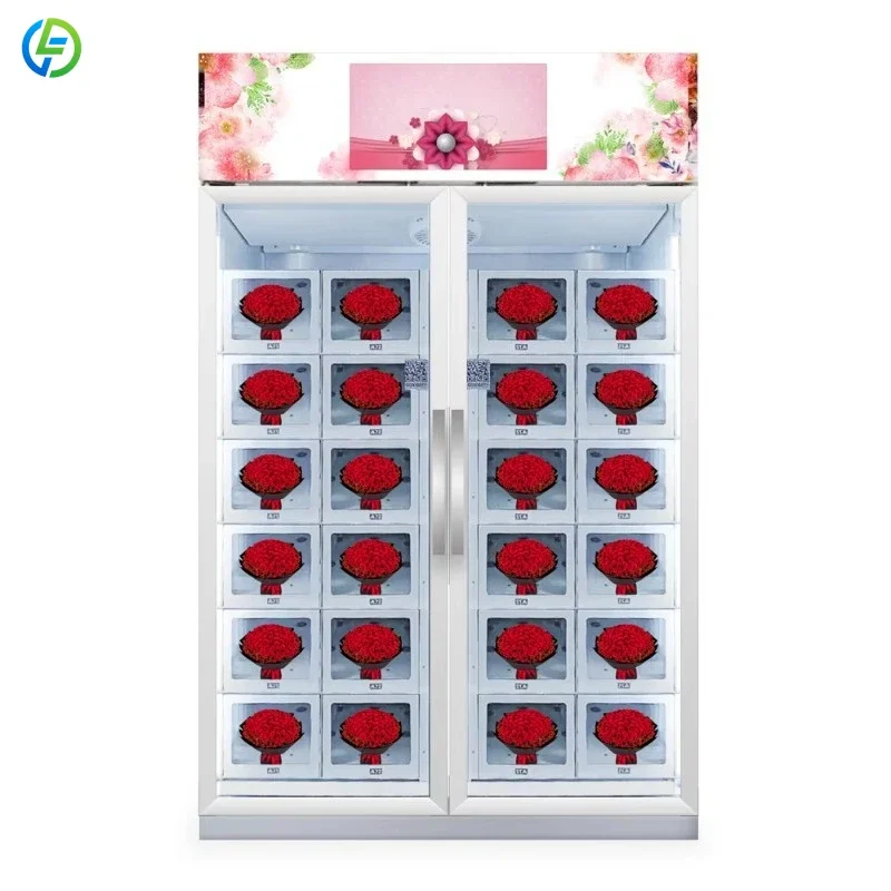 Customized The Latest Flower Refrigeration Intelligent Vending Machine with Card Reader and Locker on the Market