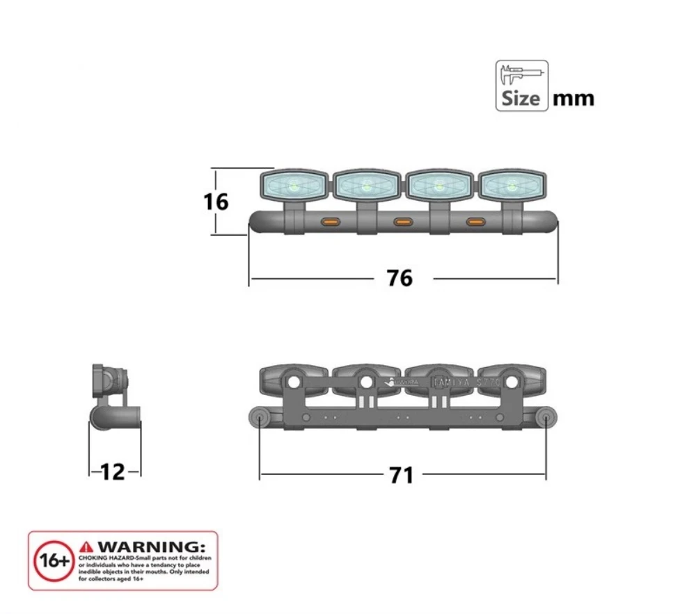 Skala 1/14 Światła zderzaka / Lampa led pasuje do ciągnika siodłowego Tamiya R470 R620 770s 56368 FH12 FH16 56375 MAN TGX King Hauler RC Car 1 14