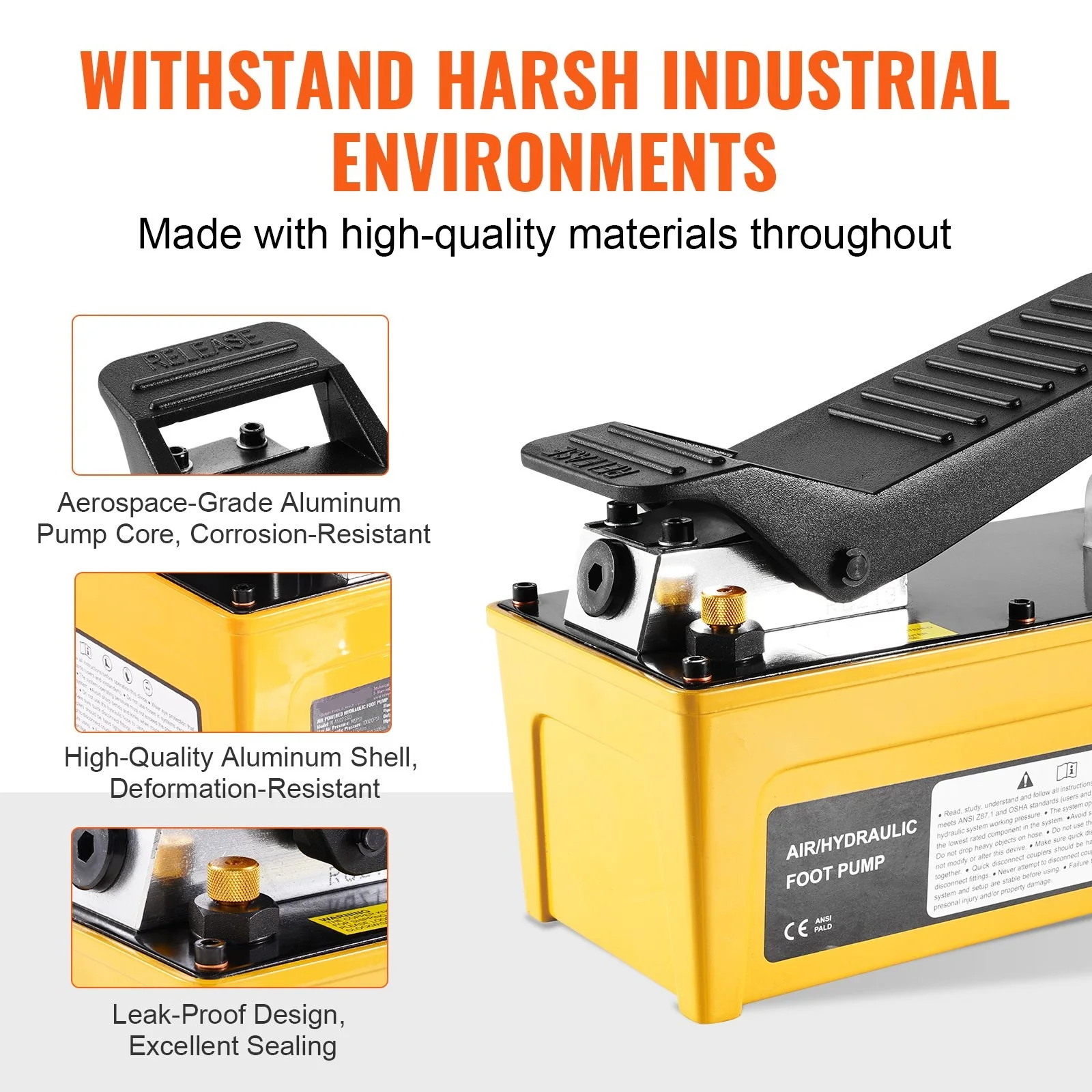 مضخة هواء هيدروليكية من الألومنيوم مضخة قدم تعمل بالهواء 10000 رطل لكل بوصة مربعة مضخة آلة الإطار لآلات إطار جسم السيارات وعمود السحب