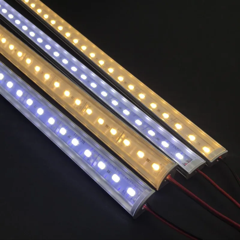 1-30 PCS LED rigid strip DC12V 50CM 20 inch SMD5730 36LEDs U/V-shaped flat LED aluminum channel rigid strip for indoor lighting