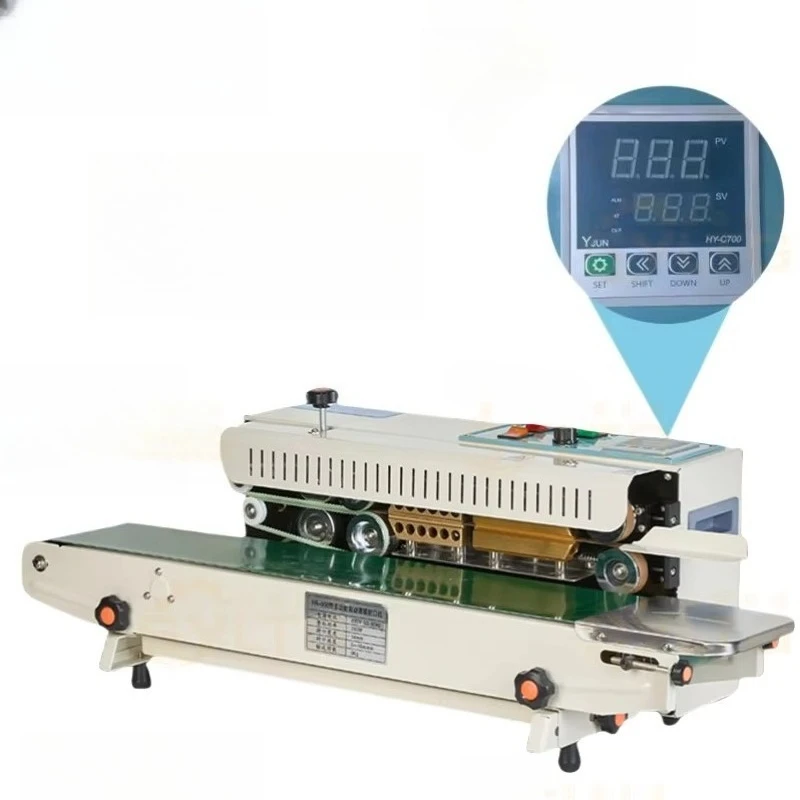 Band Continuous Sealing Machine Heat Bag Sealing Machine Solid Ink Print Band Sealer Plastic Bag Pouch Sealer