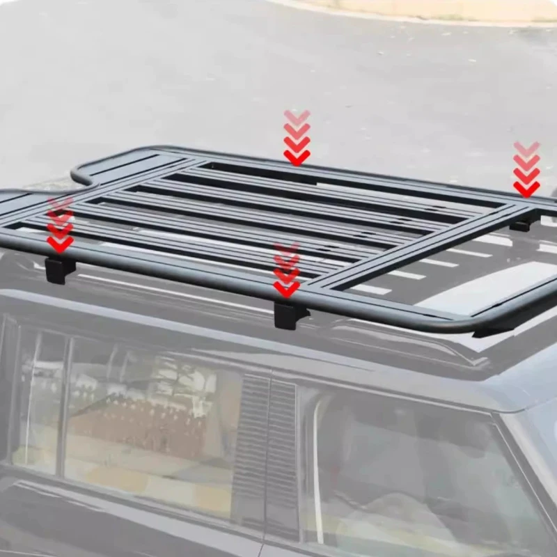 

roof rack folding ladder, side mecha net expansion platform, modified tent