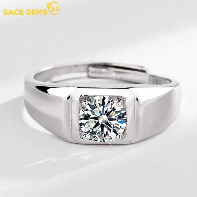 

SACE GEMS Real 925 Sterling Silver Luxury Ring for Men Inlaid Cubic Zirconia Wedding Engagement Fine Jewelry Gift Wholesale