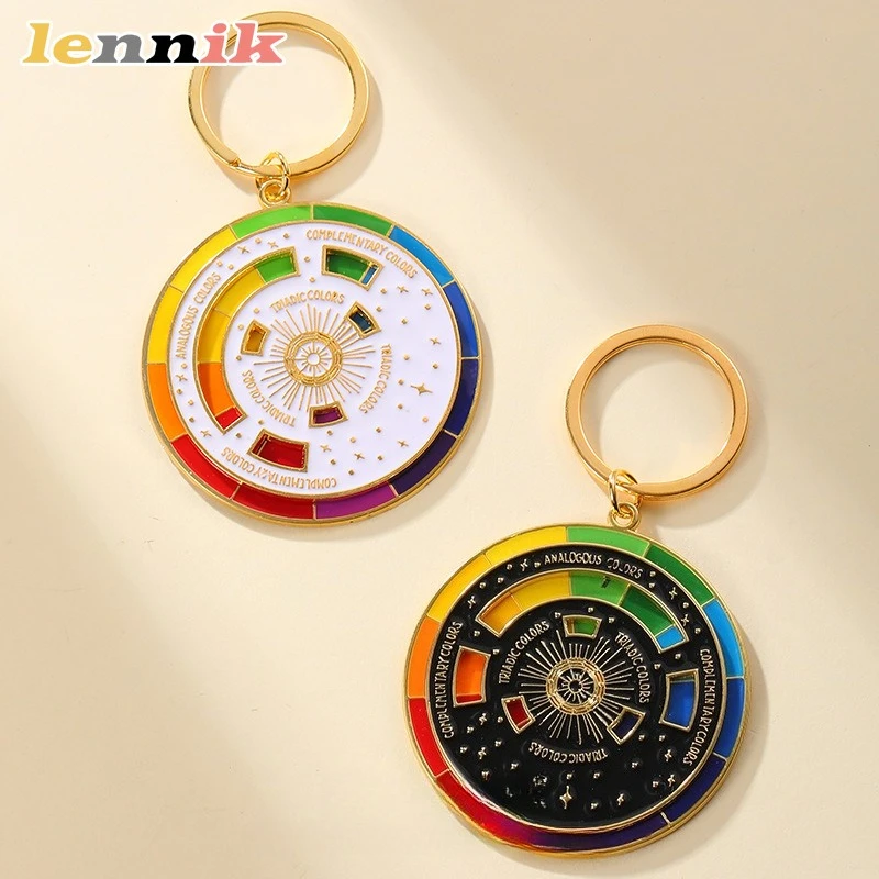 سلسلة المفاتيح الدوارة الملونة الإبداعية تحل مشكلة مطابقة الألوان، مجموعة/مفتاح الأزياء المثالية، فكرة هدية عصرية!