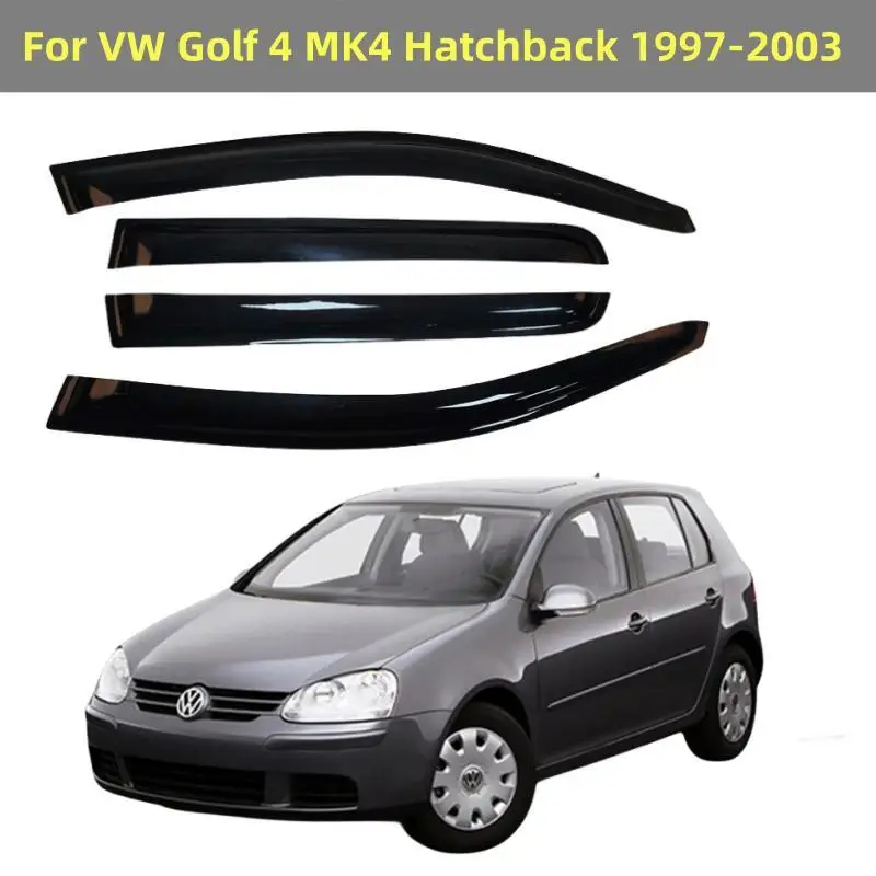 For VW Golf 4 MK4 Hatchback 1997-2003 Window Visor Deflector Sun Rain Guard Awnings Shelters Adhesive Cover Trim Weathershields