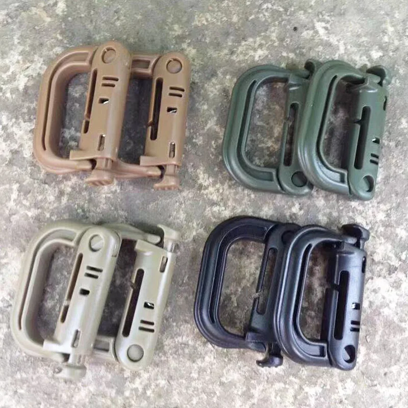 Outdoor GRIMLOC Molle Carabiner D Locking Ring Plastic Clip Snap Type Ring Buckle Carabiner Keychain ITW fastener Bag buckle