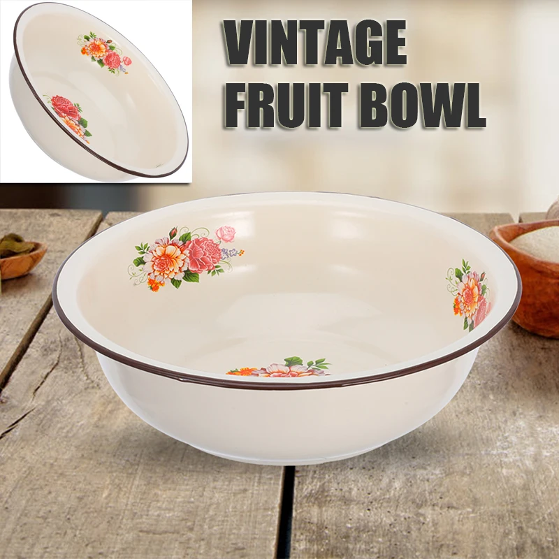 

Enamel Basin Deepen Food Bowl Salad Stainless Steel Mixing Bowls Pot Kitchen Ware Deepen Vintage Bowl Mixing Bowls Baby Large