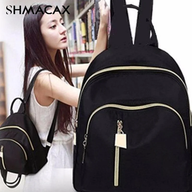 Waterproof Nylon Women Backpack Leisure Small Knapsack Fashion Student Book Bag Casual Bag Shoulder Bag