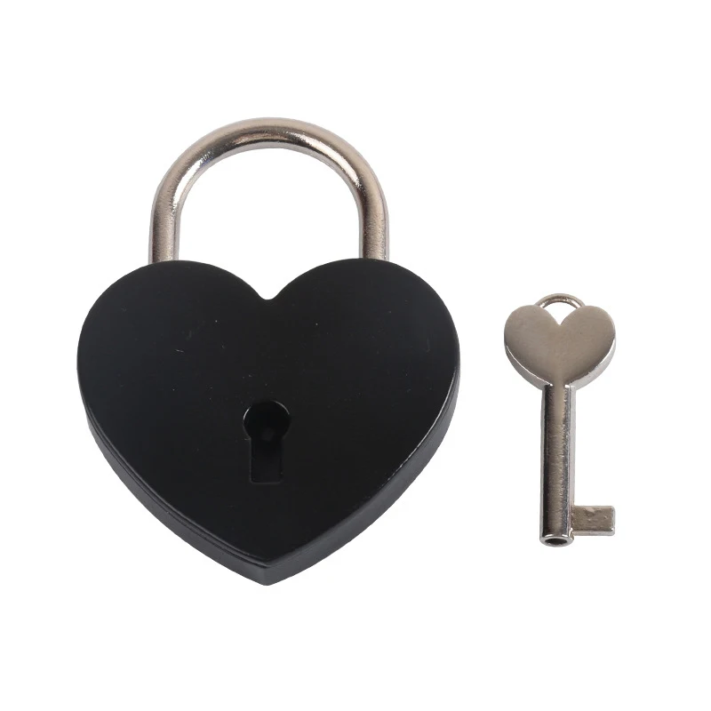 Zinc Alloy 45*59*8mm Heart Style Padlock Large Anti-Theft Padlock with Key Lock Travel Jewelry Box Diary Suitcase Wardrobe Lock