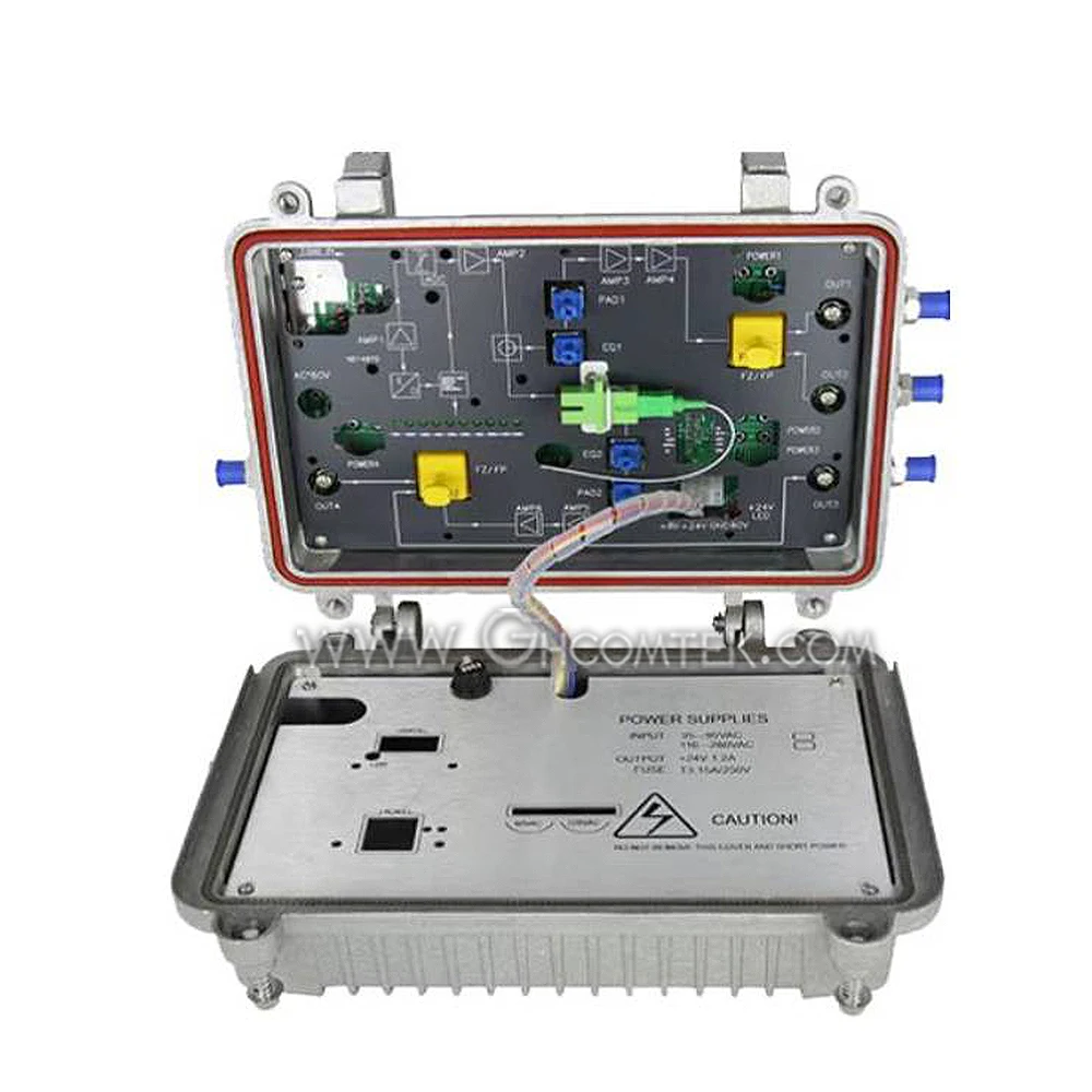 FTTH Optical Receiver High hfc 4 Ways Output With AGC CATV Digital Analog Signal Receiving Outdoor Cable TV Fiber Optic Node