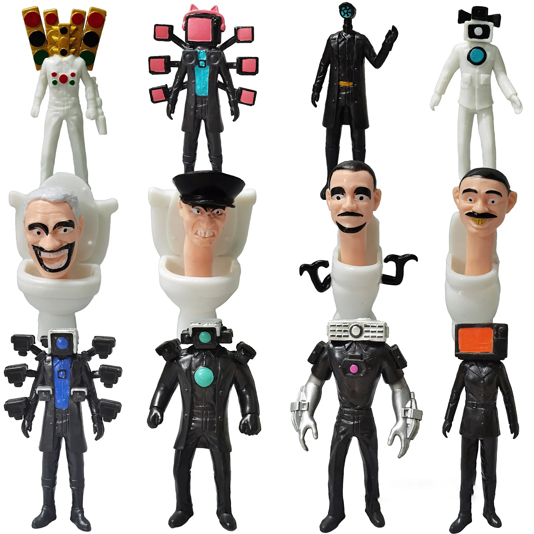 

12Pcs/Set Skibidi Toilet Action Figure Doll Game Figure Kid Toys Monitor TV Toilet Man Cake Halloween Christmas Gifts