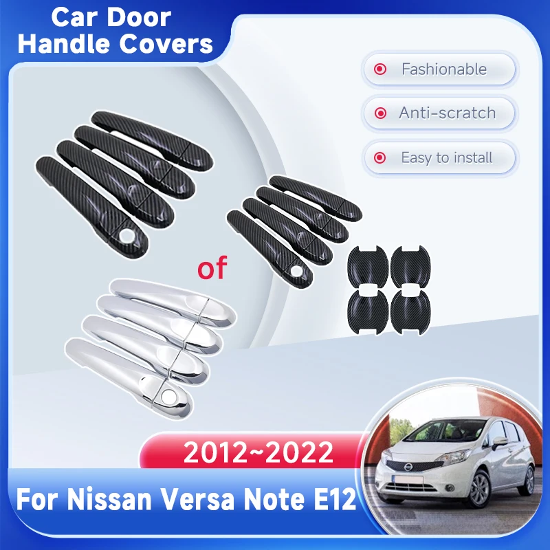 

Door Handle Covers For Nissan Versa Note E12 2012~2022 2016 2017 2018 2019 Car Accessories Rustproof Stickers Trim Style Gadgets