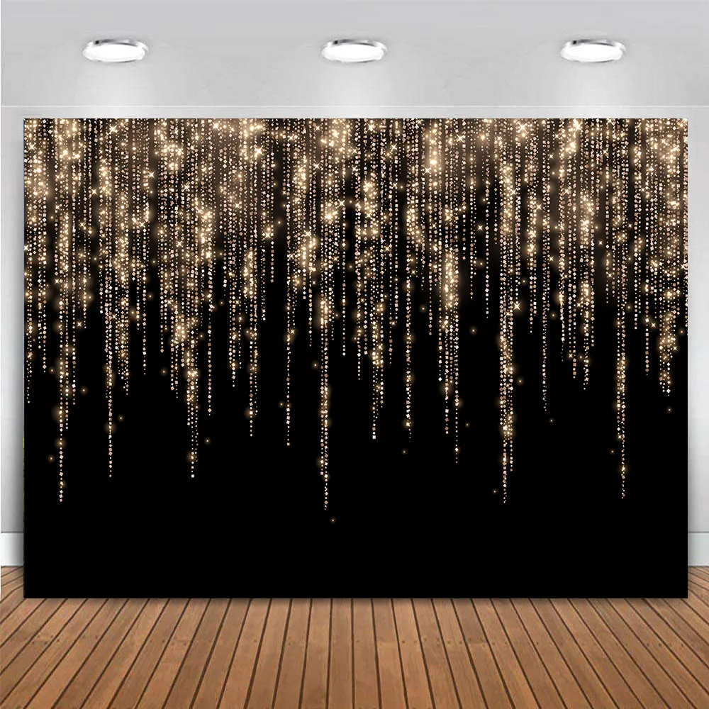 Rose Gold Pink Blue Black Silver Glitter Dripping Curtain Backdrop Birthday Party Decoration Banner for Girls Women Background