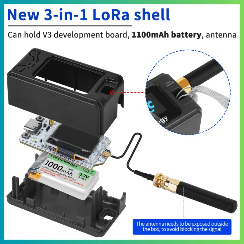 Heltec WiFi LoRa 32 V3 Development Board with Plastic Case ESP32 S3 SX1262 Meshtastic LoRaWAN Compatible OLED Display view 6