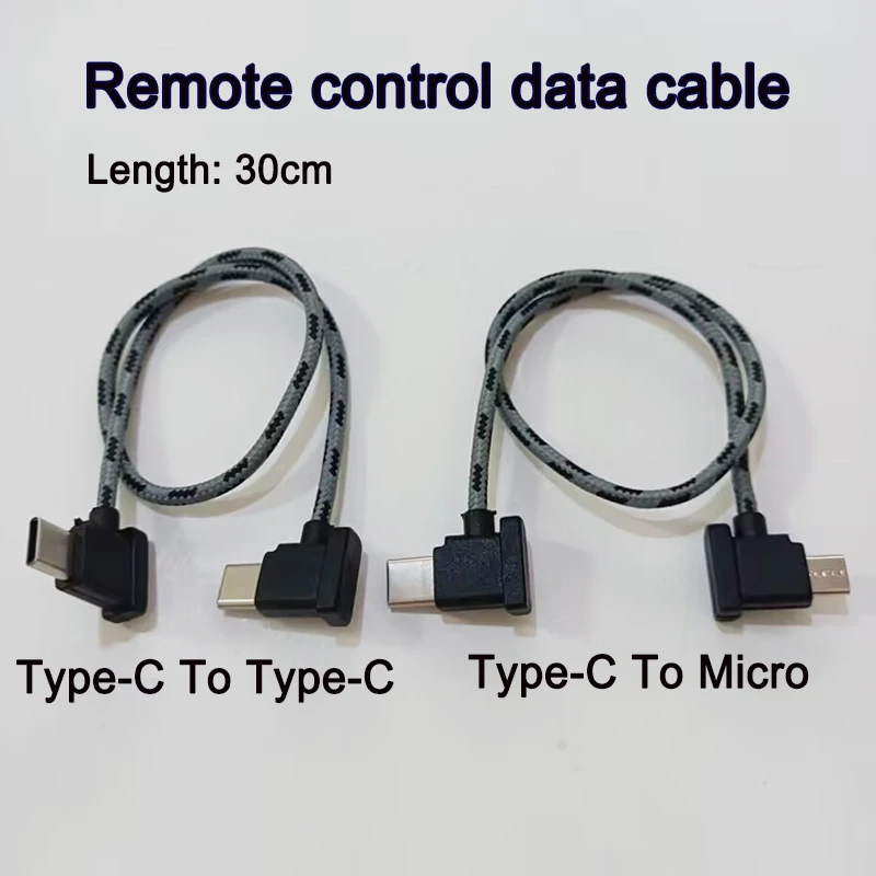 Right Angle Braided OTG Data Cable Type‑C to Type‑C/Micro  For Drone Remote Controller Phone Tablet Connection Cord