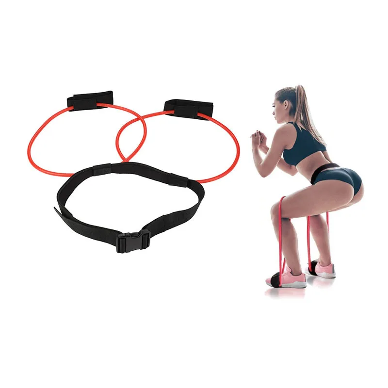 Home Fitness Pedal Pull Rope Bounce Training Elastic Rope Squat Adjustment Waist Belt Leg Hip Strength Training Device