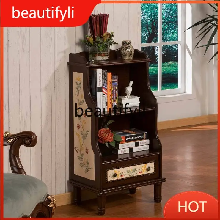 

American bookcase retro display cabinet utility rack pastoral painted furniture cabinet D80