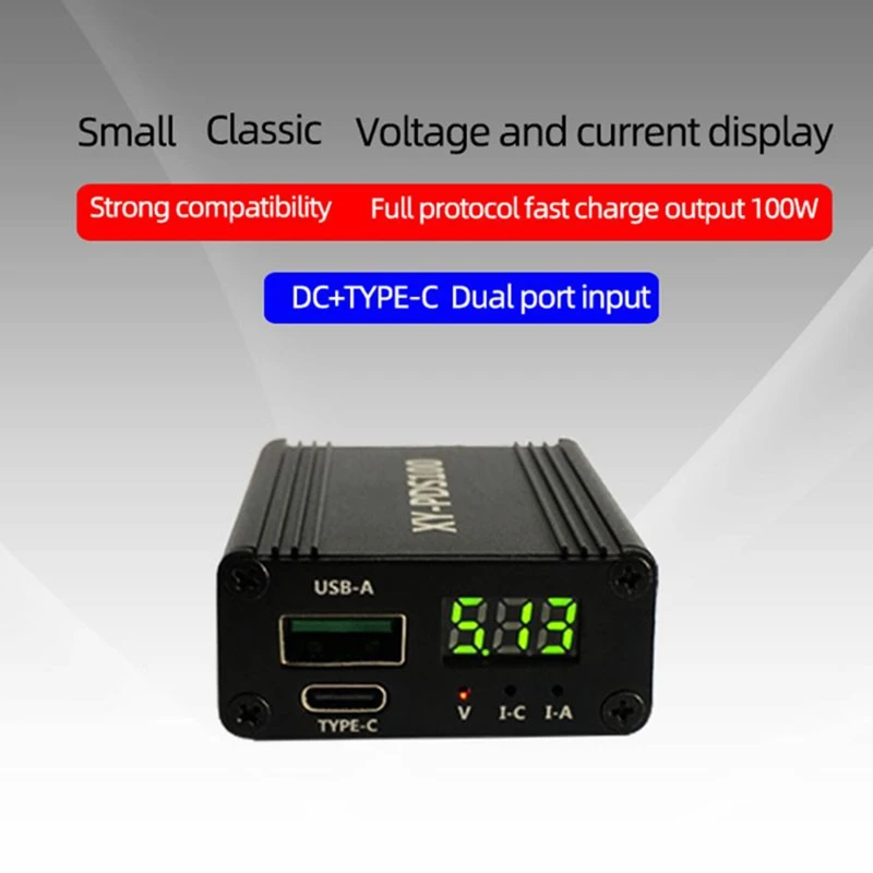 XY-PDS100 QC4.0 QC3.0 Type-C 5A 100W DC12-28V Mobile Phone Quick Charger for SCP FCP PD Qualcomm-DT30
