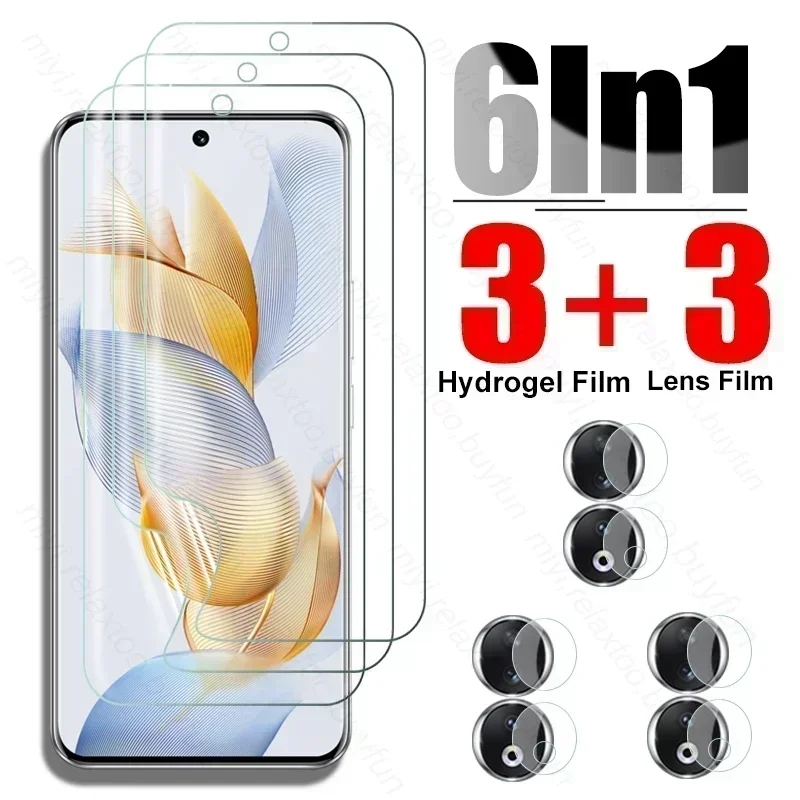 6In1 Hydrogel Film Screen Protector For Honor 90 5G Camera Glass Honar Honer 90 Lite 90Lite Light CRT-NX1 Honor90 REA-NX9 6.67