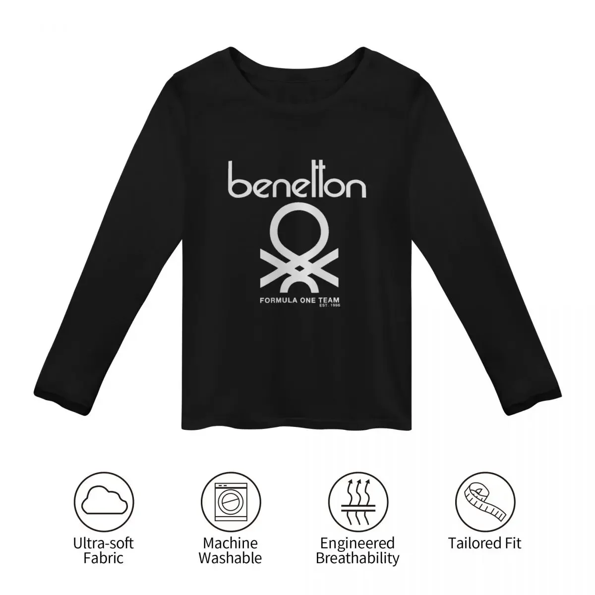 Benetton Formula Team 80s kolekcja koszulki z długim rękawem ubrania anime koreańska moda t-shirt kobiet