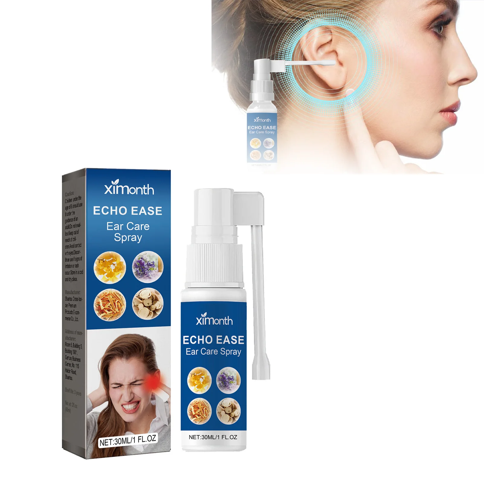 Ear Ringing Relief Spray for Ears Care Protect Hearing Loss Cure Acute Otitis Deafness Spray for Women Men The Elderly