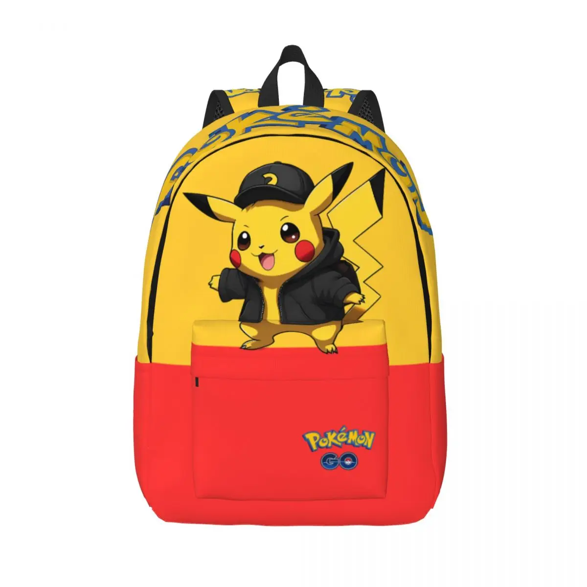 Pickachu Sticker mochila escolar Pocket Monster Pikachu para mujer, versátil para el trabajo, regalo de regreso a la escuela, bolsa de libros lavable Retro