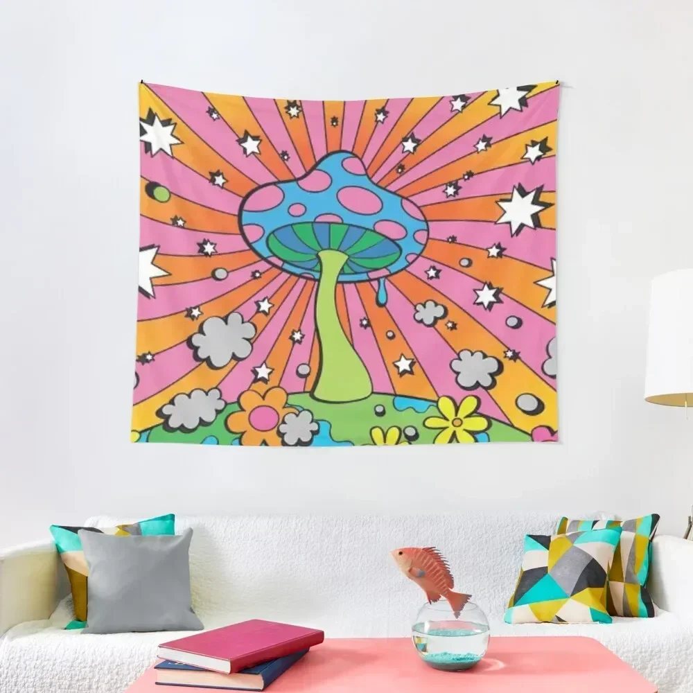 

trippy mushrooms stars design Tapestry Decoration For Home Home Decorations Wall Decorations Decoration Bedroom Tapestry