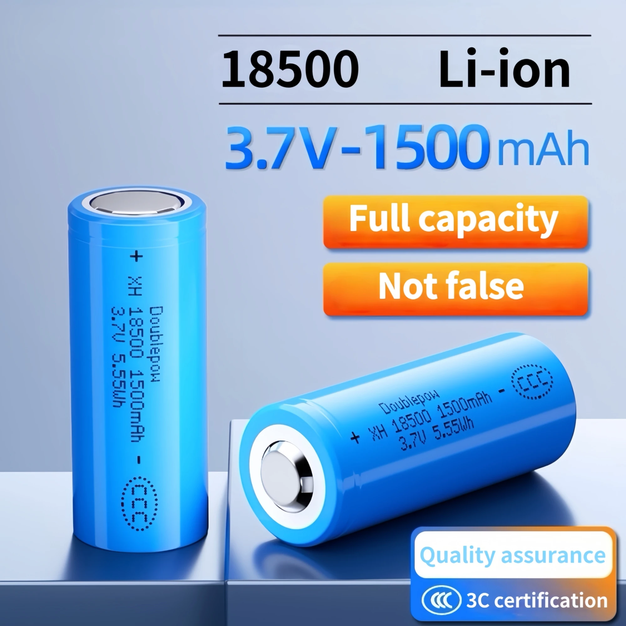 

Универсальный комплект перезаряжаемой литиевой батареи 18500 3,7 В 1500 мАч и зарядного устройства — совместим с фонариками, электробритвами, динамиками.