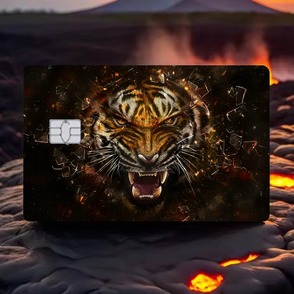 3D Dream Tiger Animal Anime Cartoon 1 Set Of 4 Pcs Sticker Film Skin For Credit Card Debit Bank Bus Card