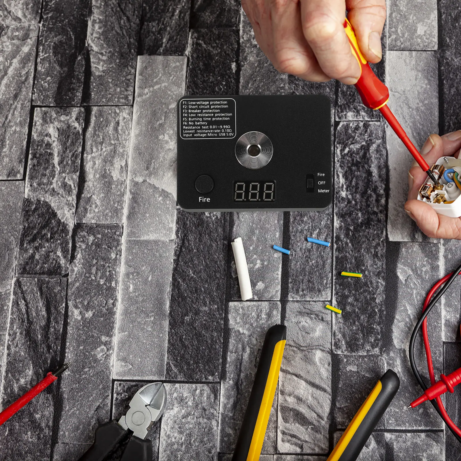 

Resistance 521 V3 Mini Ohm Meter Electrical Testing Tool Circuit DIY Repair Electrician Accessories Without High