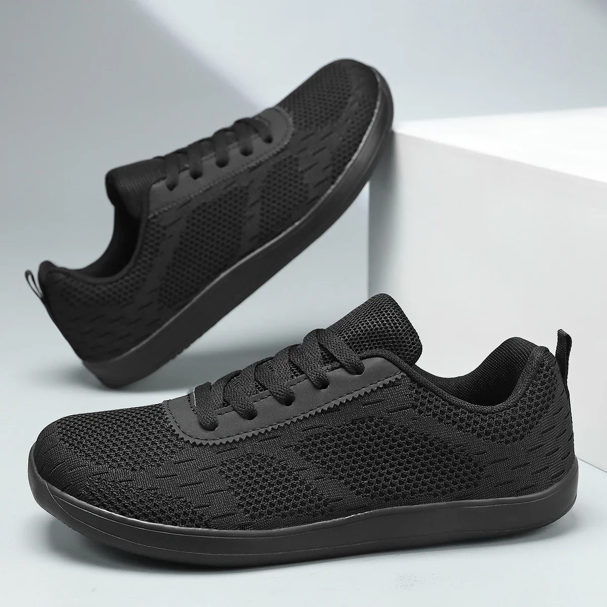 

Мужские кроссовки, широкие кроссовки для босоногой ходьбы, мужские уличные прогулочные туфли на плоской подошве, дышащие, удобные, черные повседневные туфли, размеры 39-46