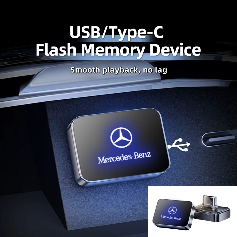 32GB/64GB سيارة صغيرة U القرص فلاش نوع C/USB محرك الذاكرة جهاز لمرسيدس بنز AMG W204 W203 W211 W212 W213 W205 W201 W210 W12