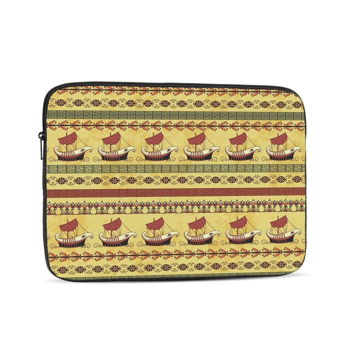 Seamless Pattern With Ancient Greek Ships And Ornament Computer ipad Laptop Cover Case Laptop Sleeve Bag Portable Cover