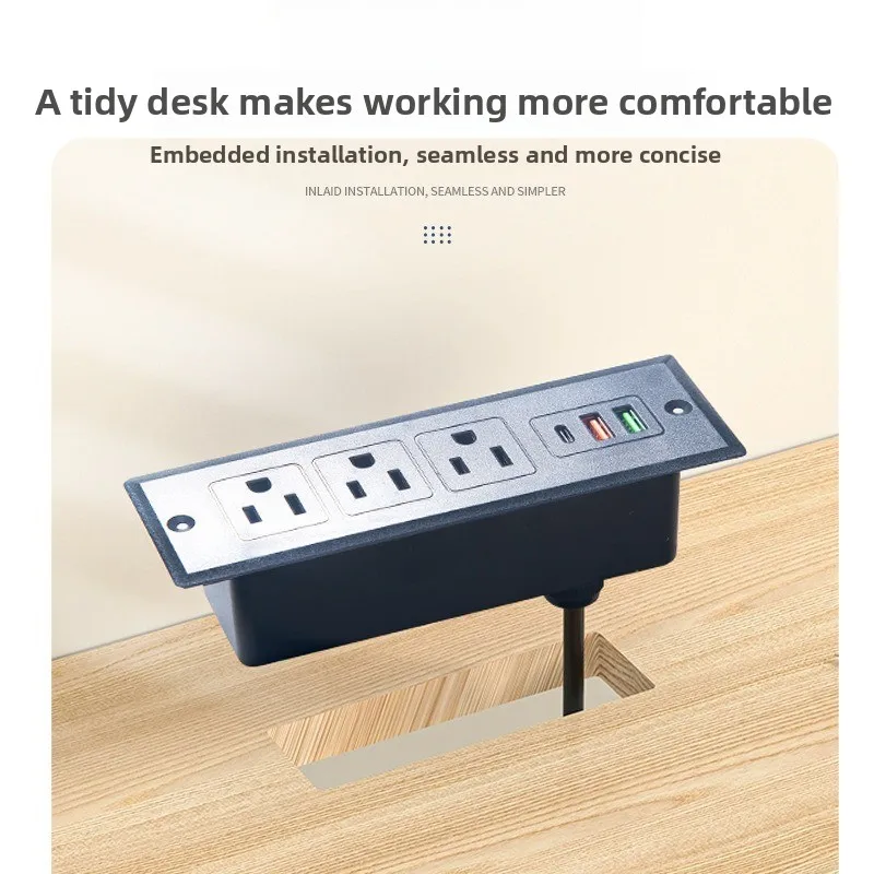 Embedded US Standard Desktop Furniture Office Socket USB-TYPE-C Socket American Socket