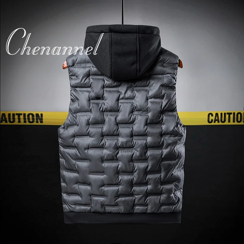 

Male Hooded Vest Down Men Casual Waistcoat Sleeveless Jackets Fashion Brand Vests Korean New Mens Winter Vest