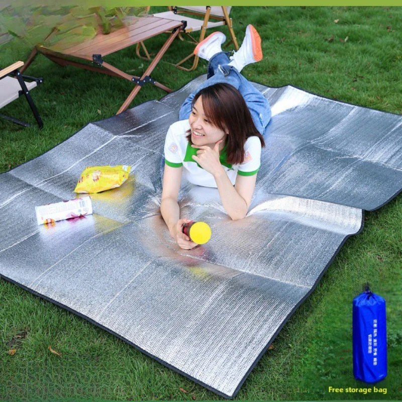 

Outdoor Camping Beach Aluminum Film Moisture-Proof Pad Double-Sided Pearl Cotton Picnic Blanket Camping Tent Sleeping Mat