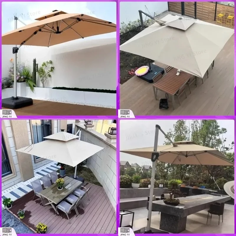 Large Outdoor Patio Umbrella for Garden Balcony Villa Roman Style Sunshade Parasol with Base Commercial Stall Shade Canopy