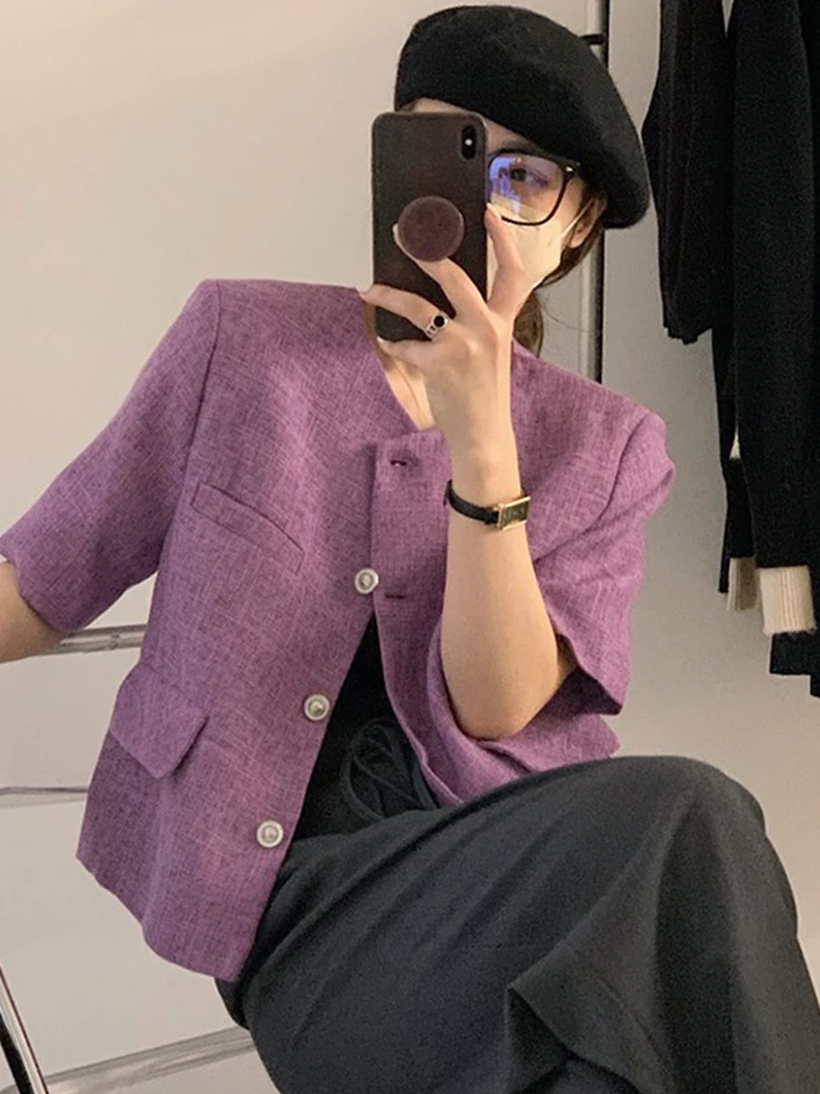 

Корейский шикарный круглый костюм Ne ort Sve Thiened Weave Suit Jaet, женское летнее тонкое модное пальто Ele Lady
