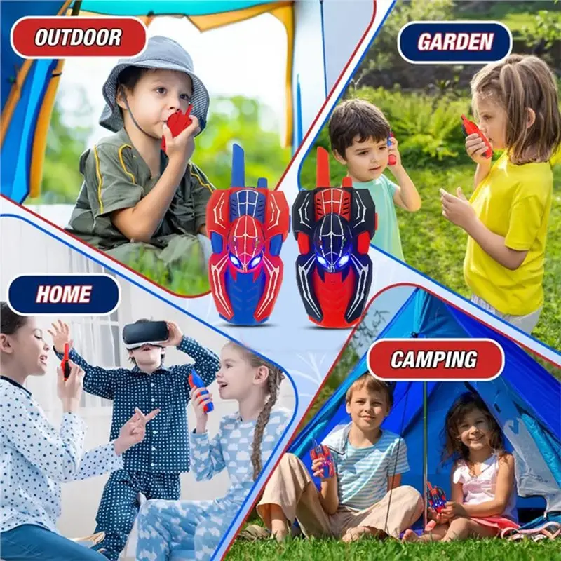 Walkie-Talkie A63T-Spider per Bambini, Confezione da 2, Comunicazione a Lungo Raggio, Gioco d'Avventura Walkie-Talkie Spider